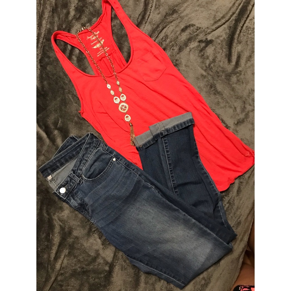 coral lightweight super soft racer back AE tank